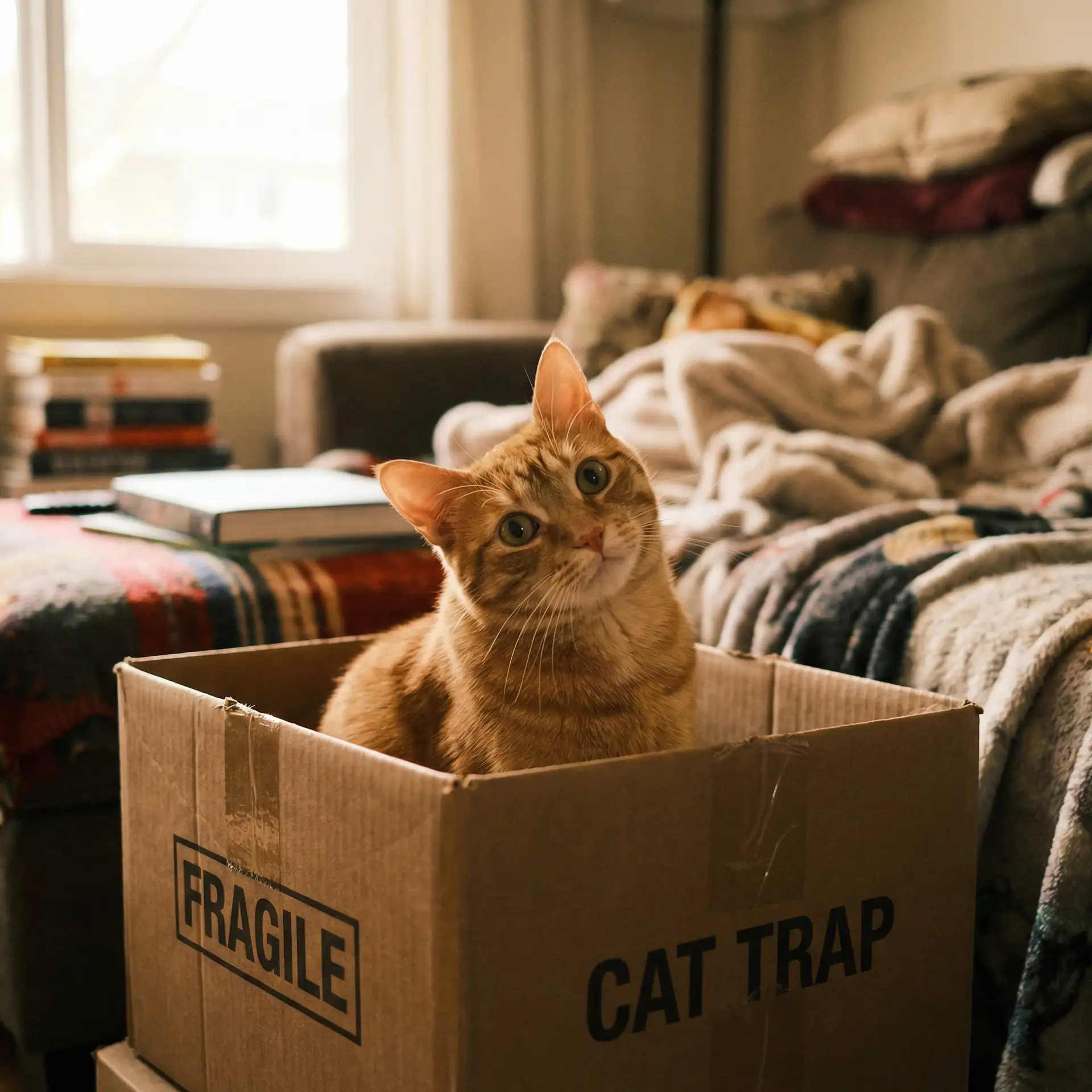 橘猫躲在纸箱里 - 妈妈的朋友10文在线看